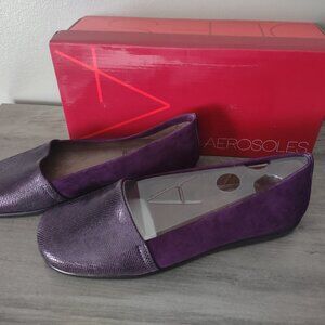 Aerosoles - soft padded leather ballet flats - purple - NWT - size 8